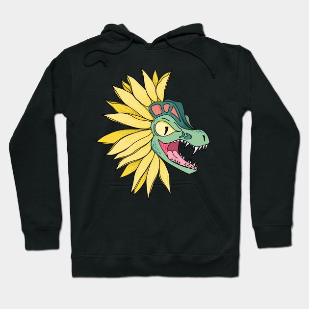 Sunflower Dinosaur Hoodie by Thenerdlady